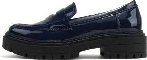 Soda “Eureka” ~ Women Slip On Platform Penny Loafer Lug Sole with Stitched Detail