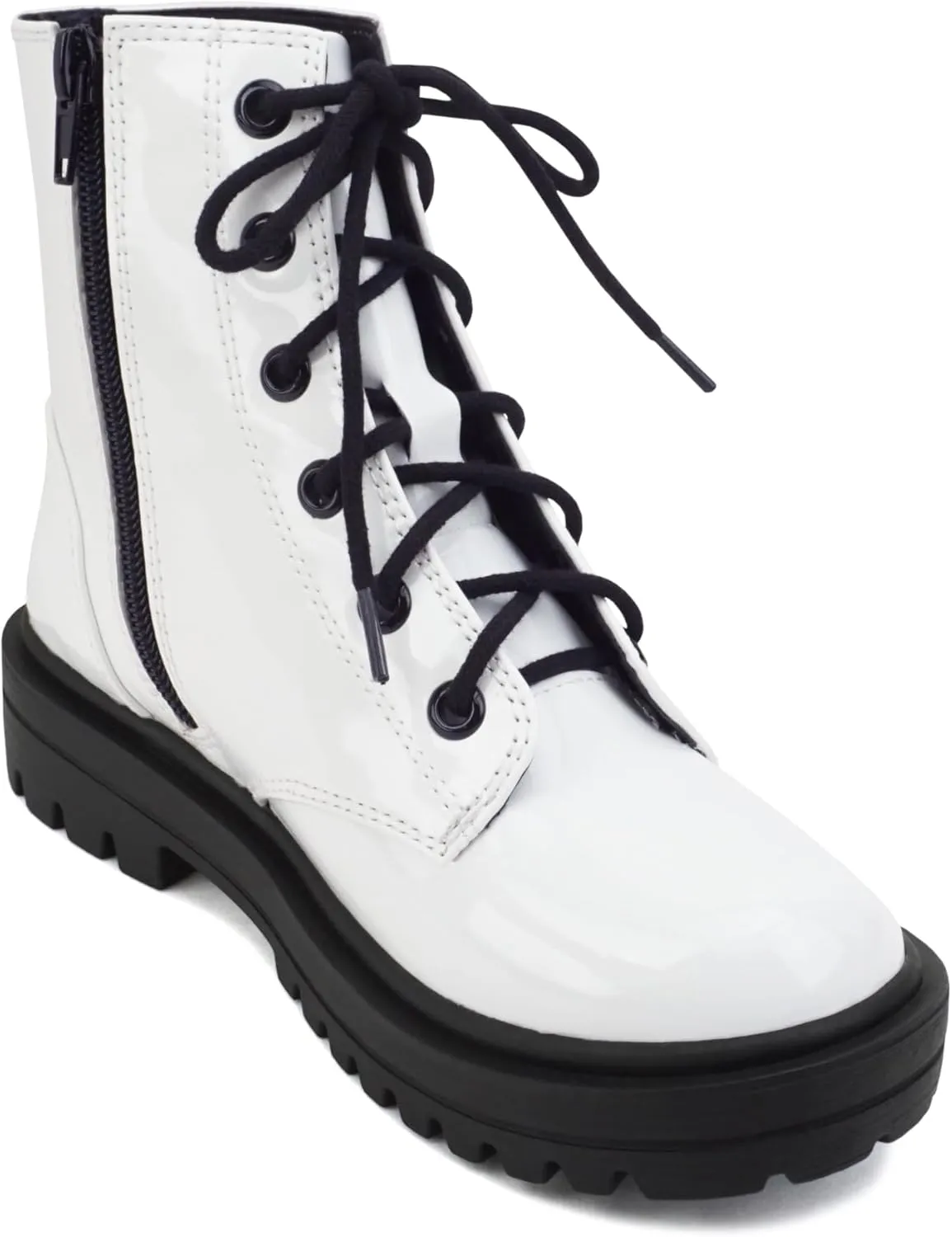 Soda FIRM-2 KIDS/CHILDREN/GIRLS Lug Sole Fashion Combat Ankle Bootie Lace up w/Side Zipper