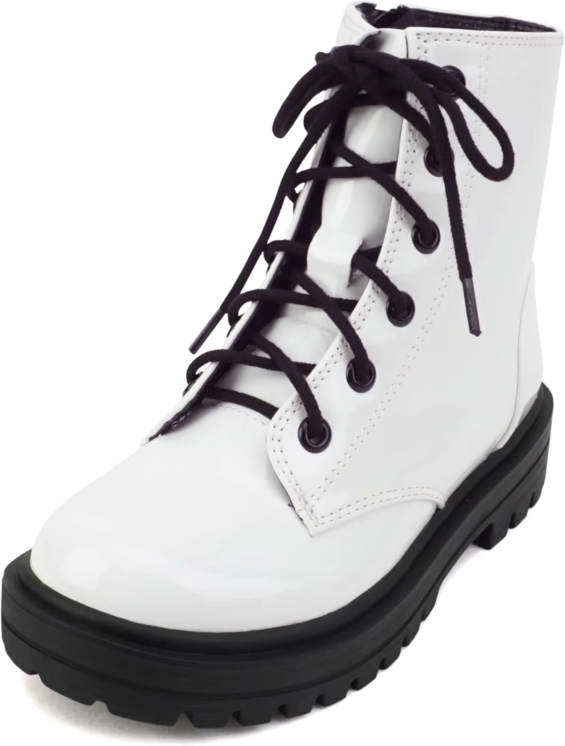 Soda FIRM-2 KIDS/CHILDREN/GIRLS Lug Sole Fashion Combat Ankle Bootie Lace up w/Side Zipper
