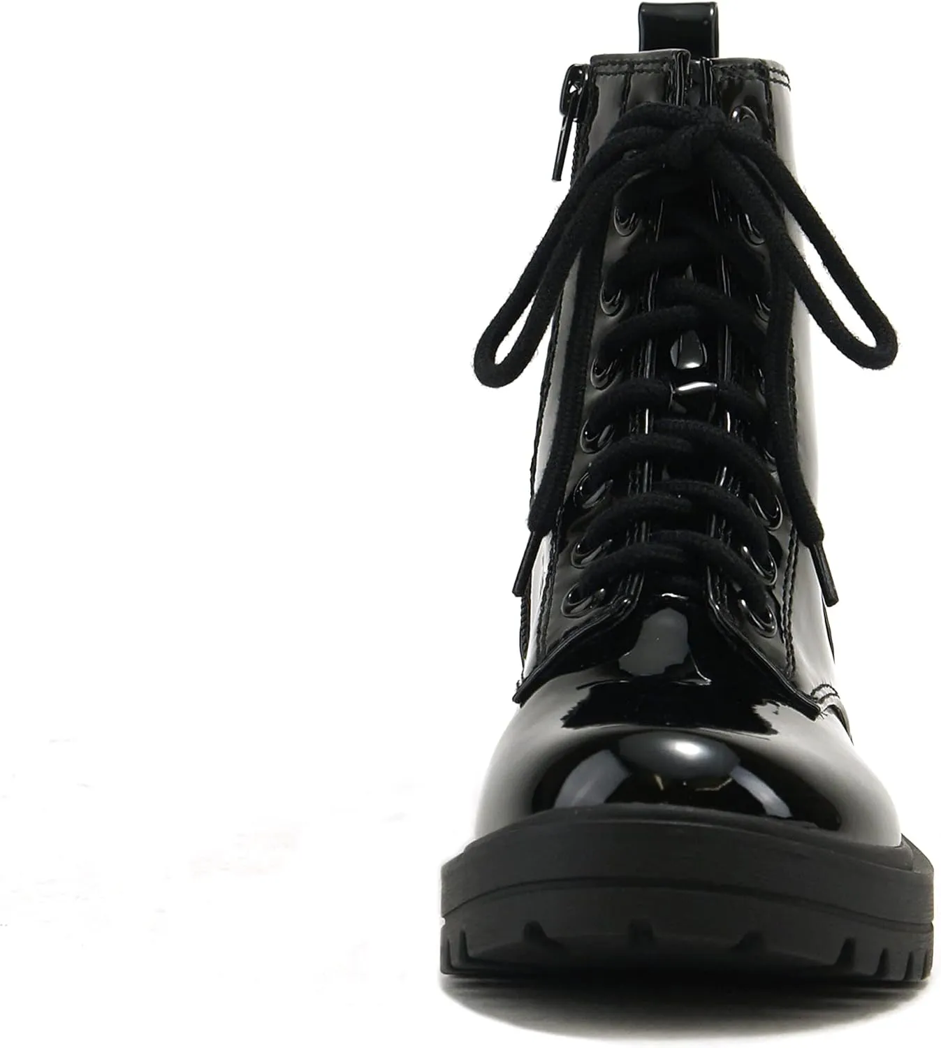 Soda FIRM - Lug Sole Combat Ankle Bootie Lace up w/Side Zipper