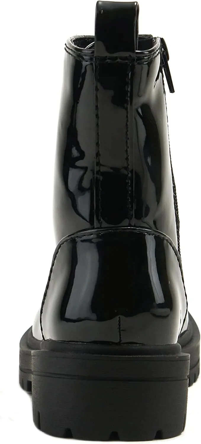 Soda FIRM - Lug Sole Combat Ankle Bootie Lace up w/Side Zipper