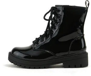 Soda FIRM - Lug Sole Combat Ankle Bootie Lace up w/Side Zipper