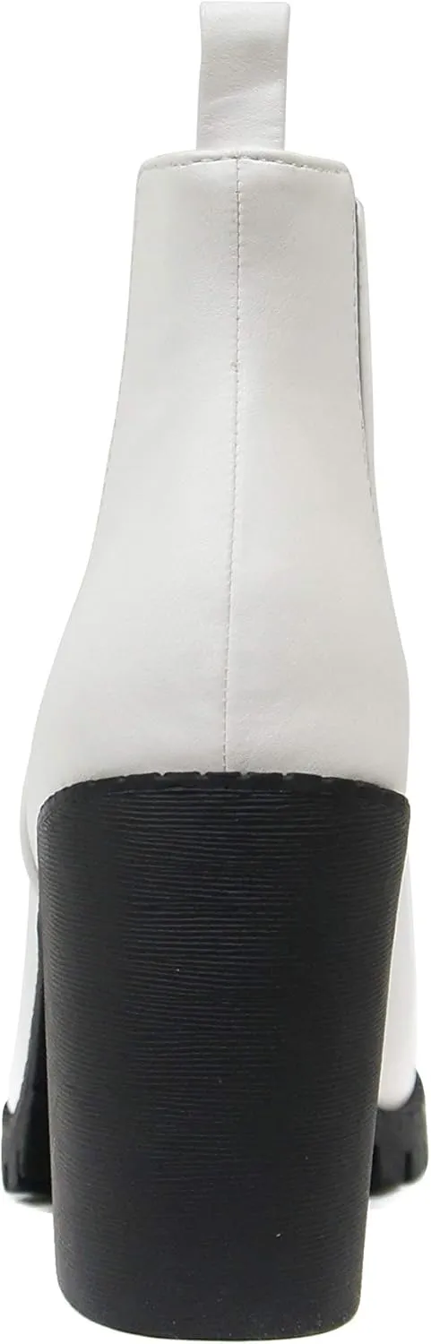 Soda Glove - Ankle Boot w/Lug Sole Elastic Gore and Chunky Heel