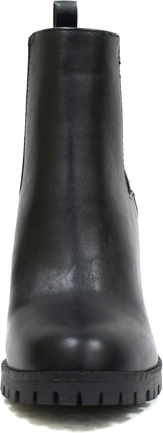 Soda Glove - Ankle Boot w/Lug Sole Elastic Gore and Chunky Heel