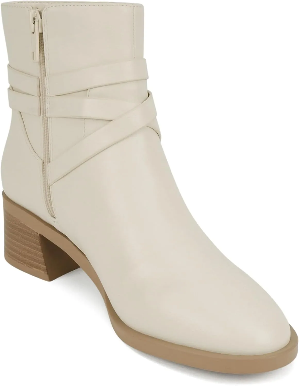 Soda “Heron” ~ Women Round Toe Low Block Heel Ankle Boot with Side Zipper