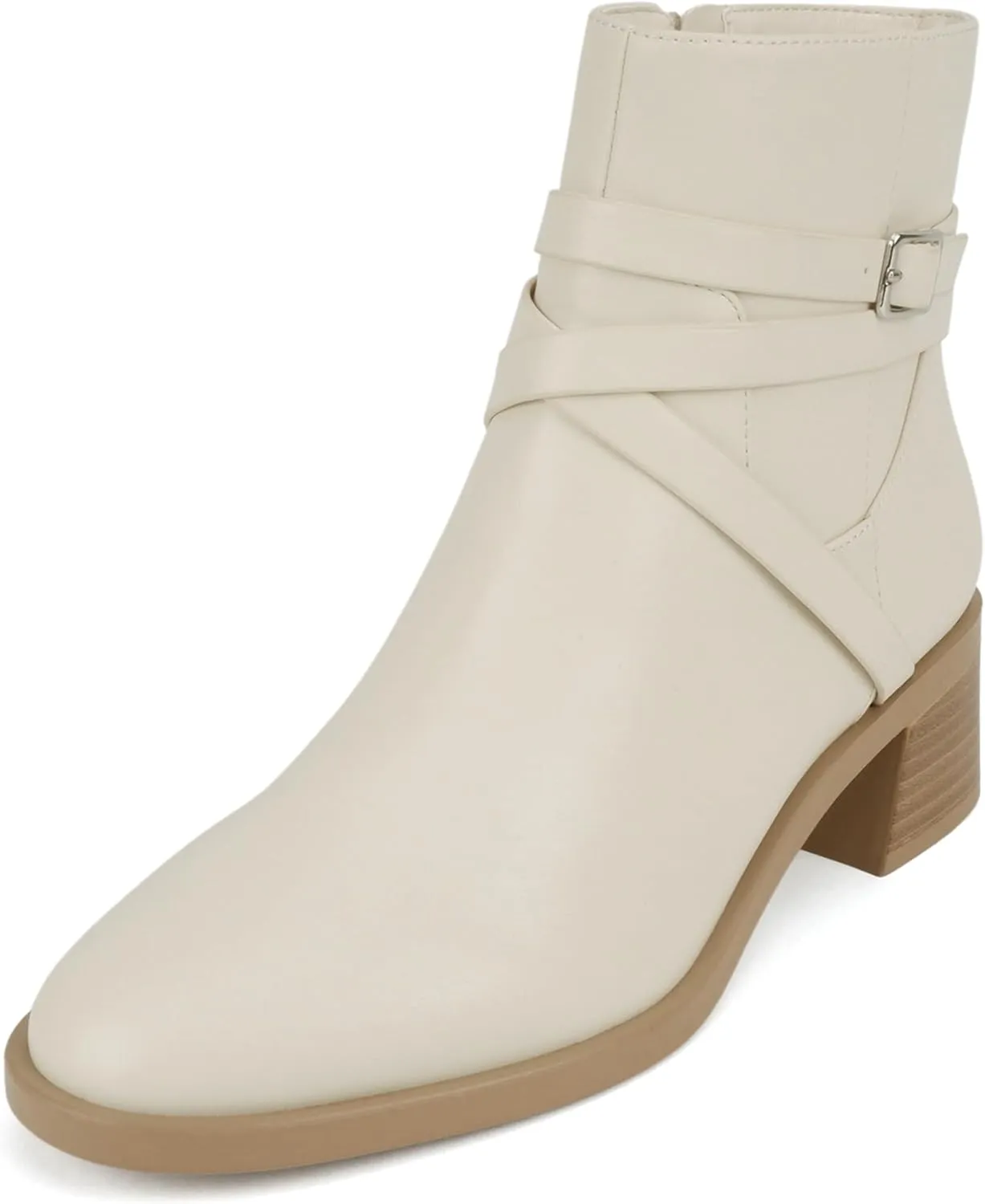 Soda “Heron” ~ Women Round Toe Low Block Heel Ankle Boot with Side Zipper
