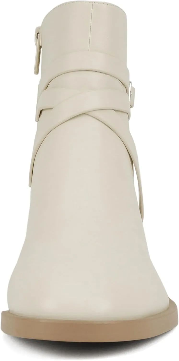 Soda “Heron” ~ Women Round Toe Low Block Heel Ankle Boot with Side Zipper