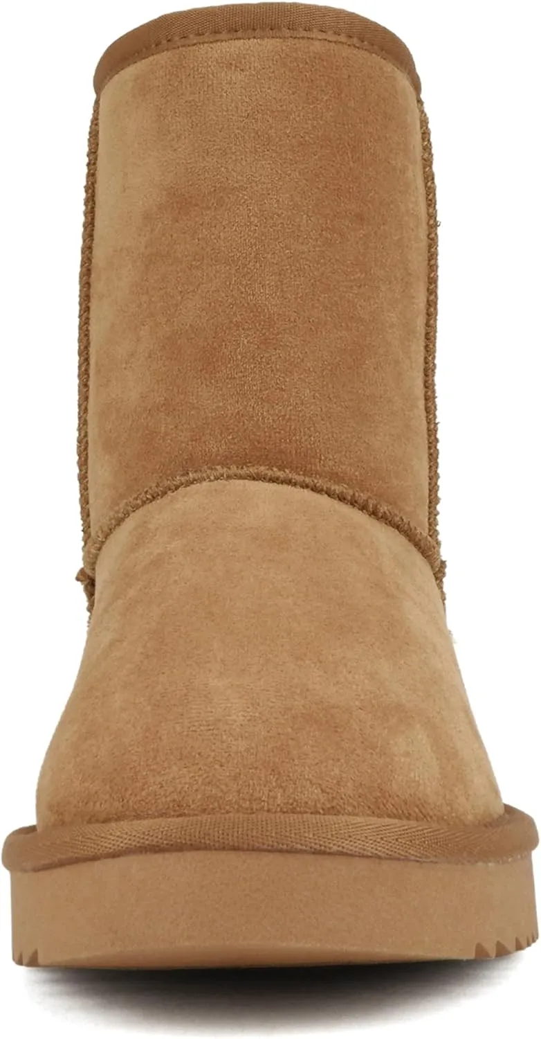 Soda “Kuron” ~ Women Round Toe Lug Sole Low Flatform Sherpa-lined Ankle Boot