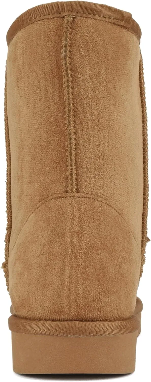 Soda “Kuron” ~ Women Round Toe Lug Sole Low Flatform Sherpa-lined Ankle Boot