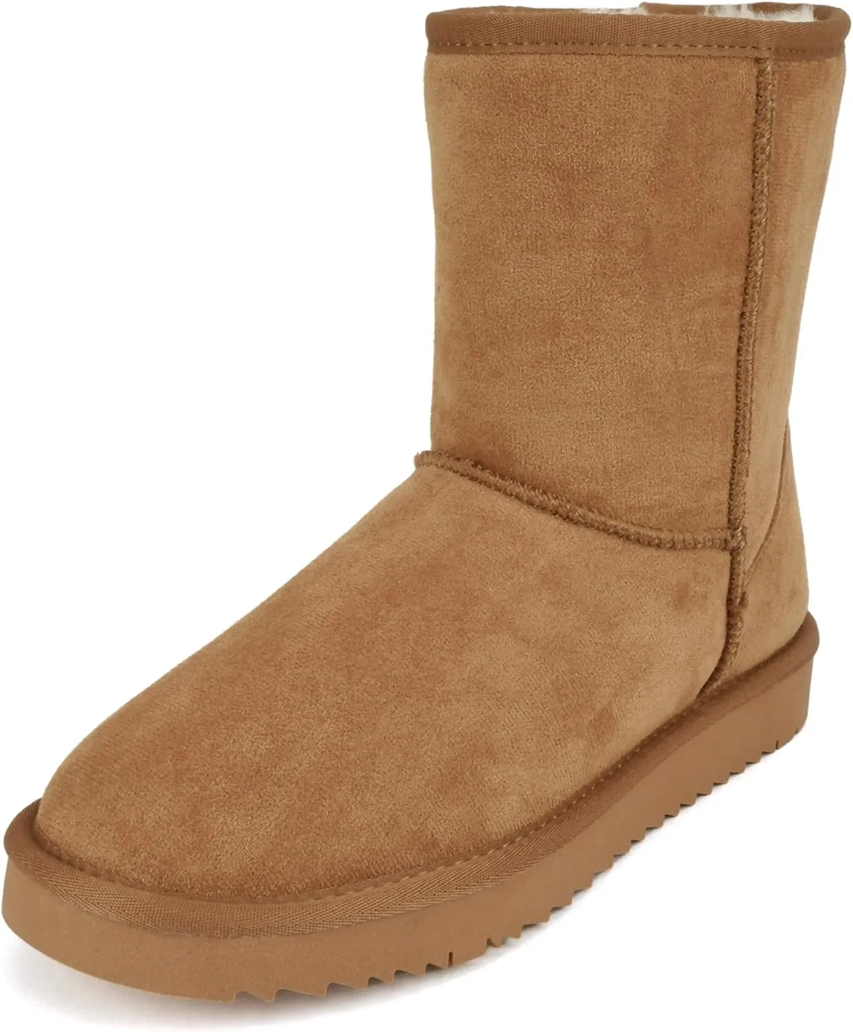 Soda “Kuron” ~ Women Round Toe Lug Sole Low Flatform Sherpa-lined Ankle Boot