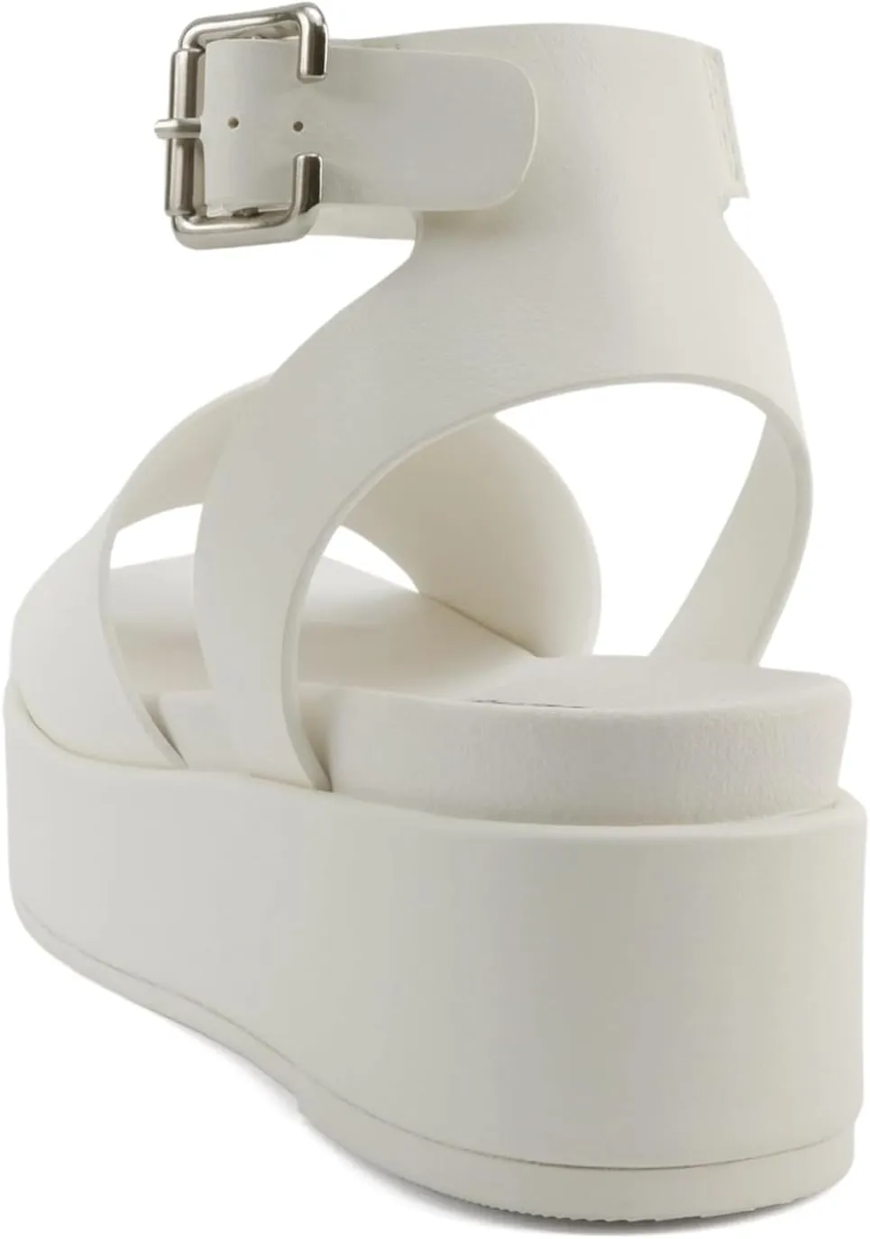 Soda “Magic” ~ Women Round Toe Single Band Platform Sandal with Adjustable Ankle Strap