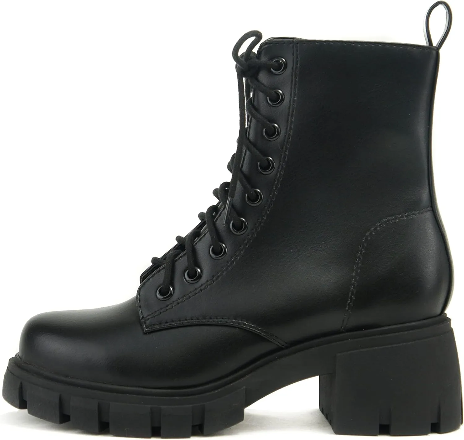 Soda TUNDRA ~ Women Lug Sole Lace up Fashion Combat Ankle Boot w/Side Zipper