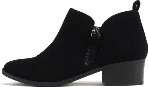 Soda “ZAYNE” ~ Women Round Toe Elastic Side Gore Side Zipper Pull Tab Low Heel Ankle Boot Bootie