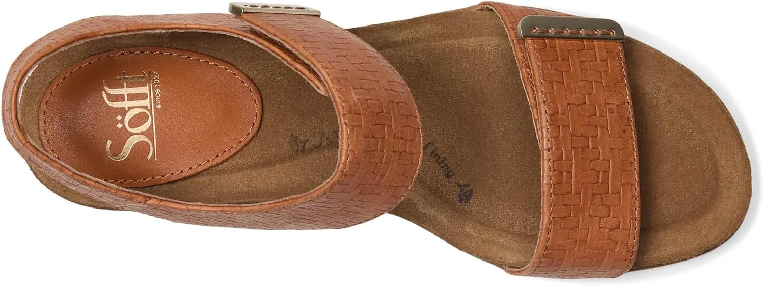 Sofft Women's Verdi II Wedge Sandal, Luggage Woven, 6.5