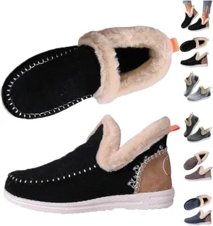 Soft Plush Slip-On Sneakers for Cozy Feet, Soft Plush Sneaker Slippers Warm Cozy Micro Suede Slipper Boots for Women