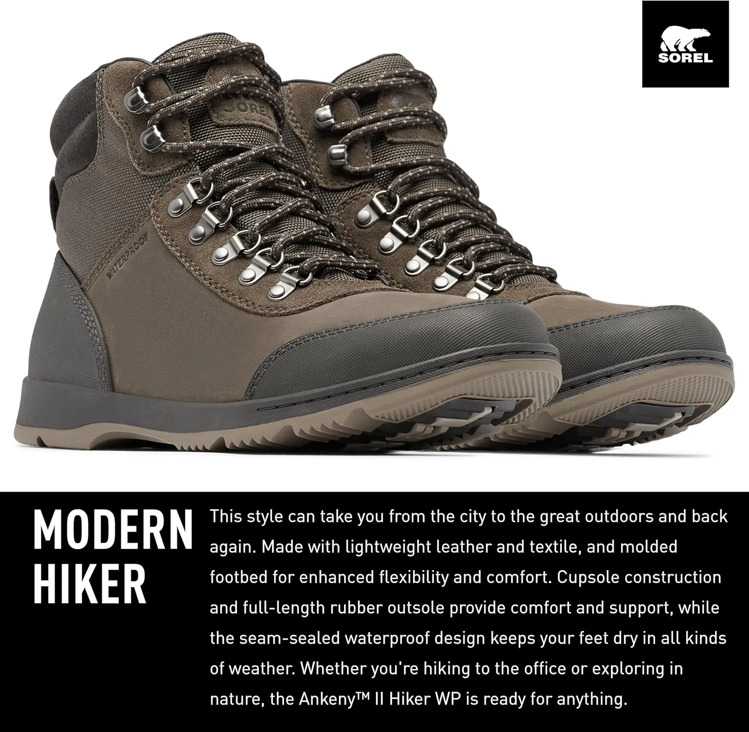 Sorel Men's Ankeny II Hiker Waterproof Boots