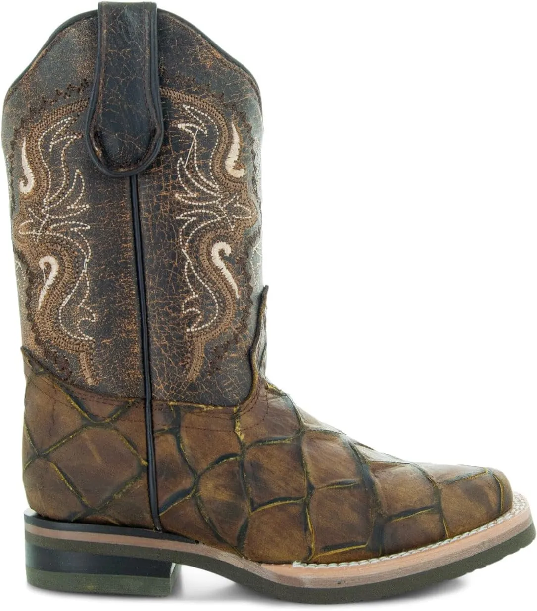 Soto Boots Kids Pirarucu Print Cowboy Boots K4008