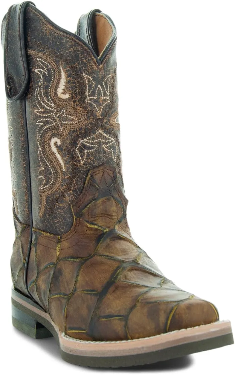 Soto Boots Kids Pirarucu Print Cowboy Boots K4008