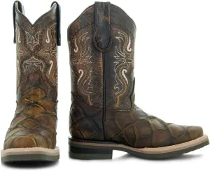 Soto Boots Kids Pirarucu Print Cowboy Boots K4008
