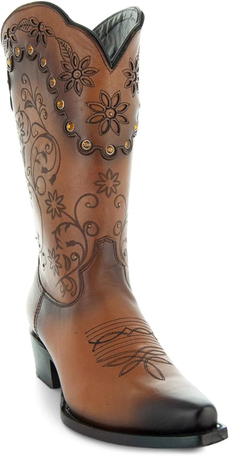 Soto Boots Womens Zippered Burnished Cowgirl Botos M50050