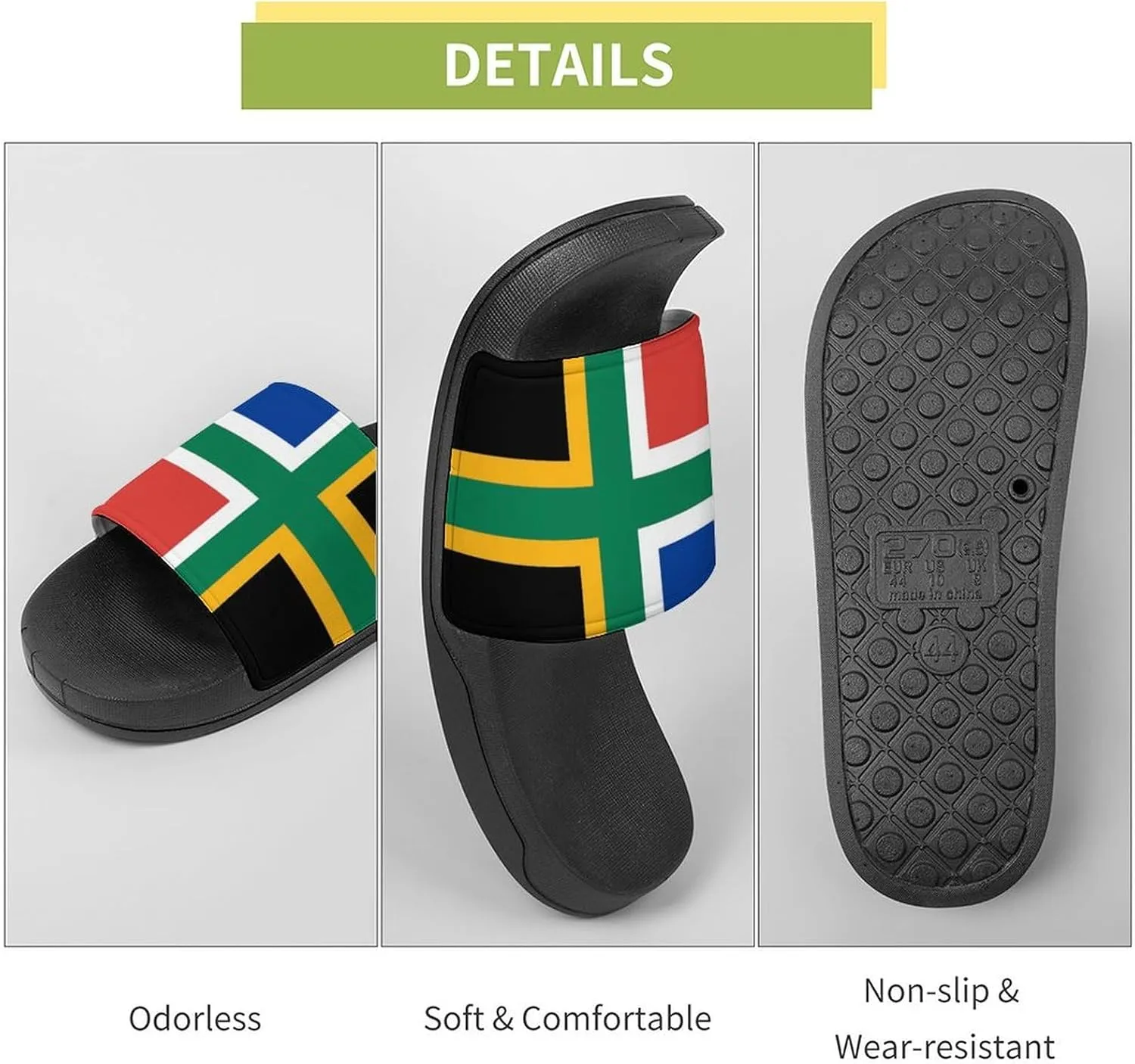 South African Nordic Cross Flag House Slippers for Women Men Shower Slides Bathroom Sandals