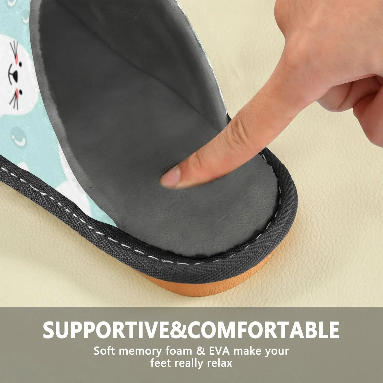 Spa Slippers Indoor House Fuzzy Slippers Soft Memory Foam Non-Slip Home Slipper Winter Shoes For Bedroom Hotel Travel 4-11