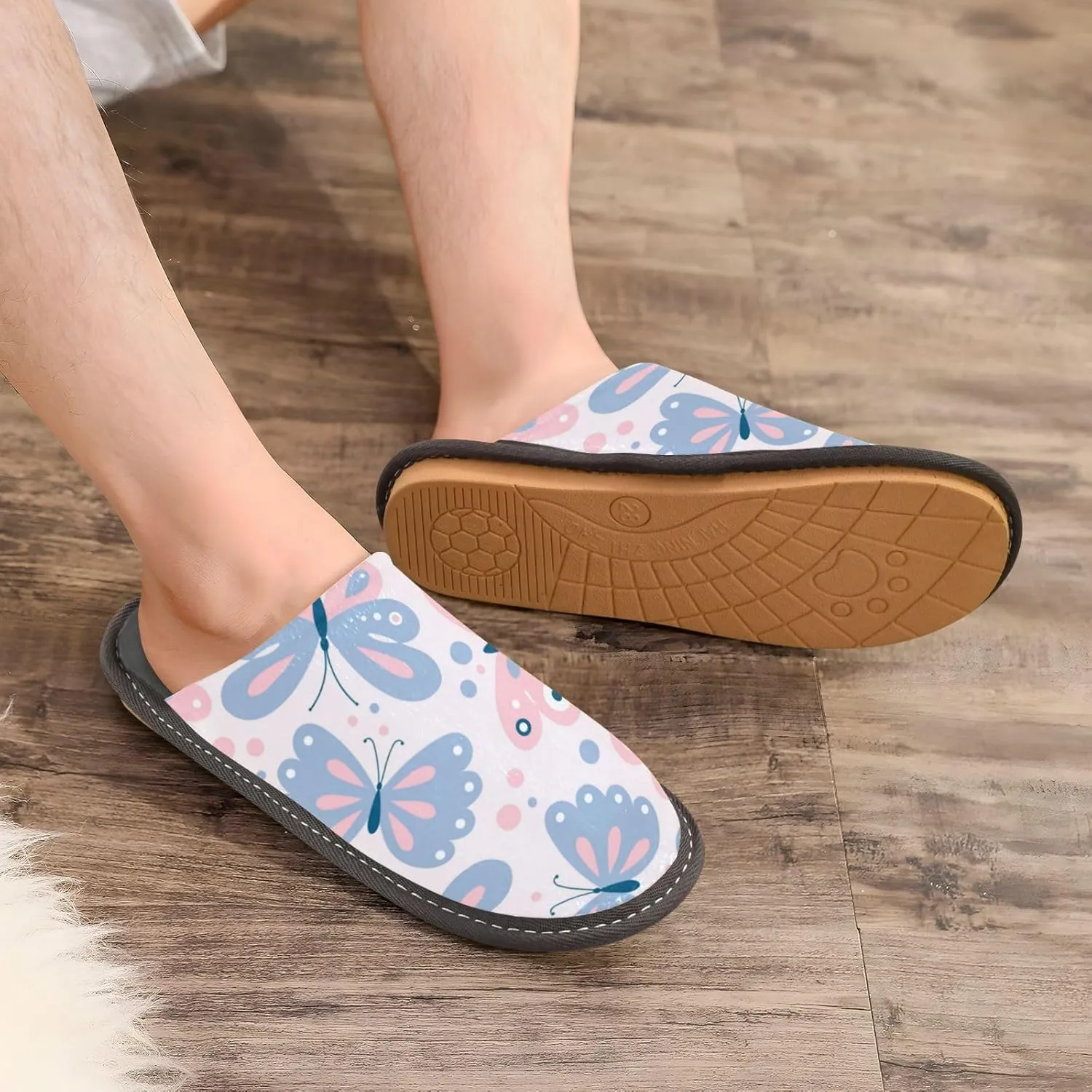 Spa Slippers Indoor House Fuzzy Slippers Soft Memory Foam Non-Slip Home Slipper Winter Shoes For Bedroom Hotel Travel 4-11