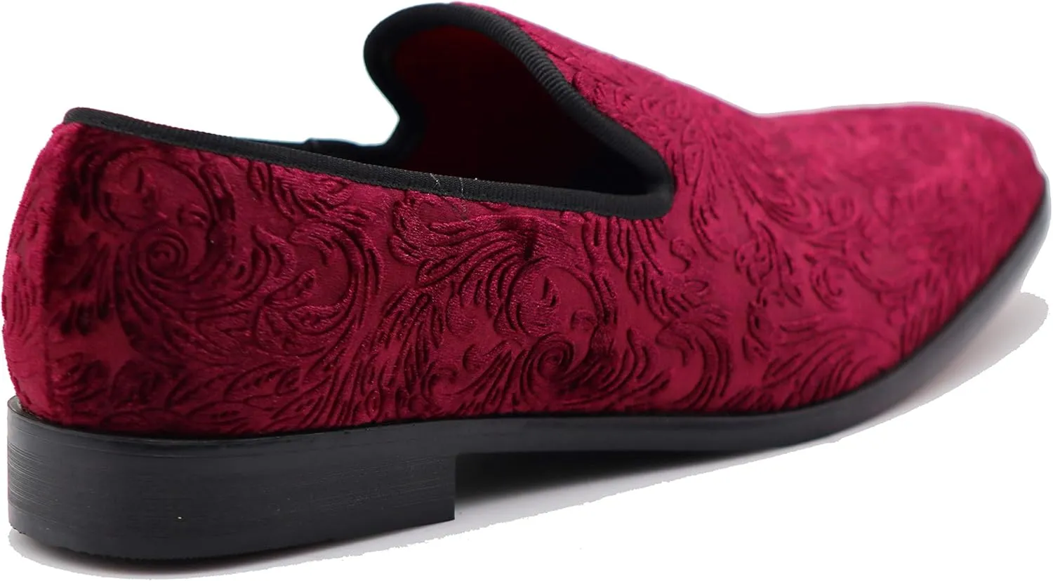 SPK35 Men's Vintage Velvet Flower Designer Dress Loafers Slip On Shoes Classic Tuxedo Dress Shoes