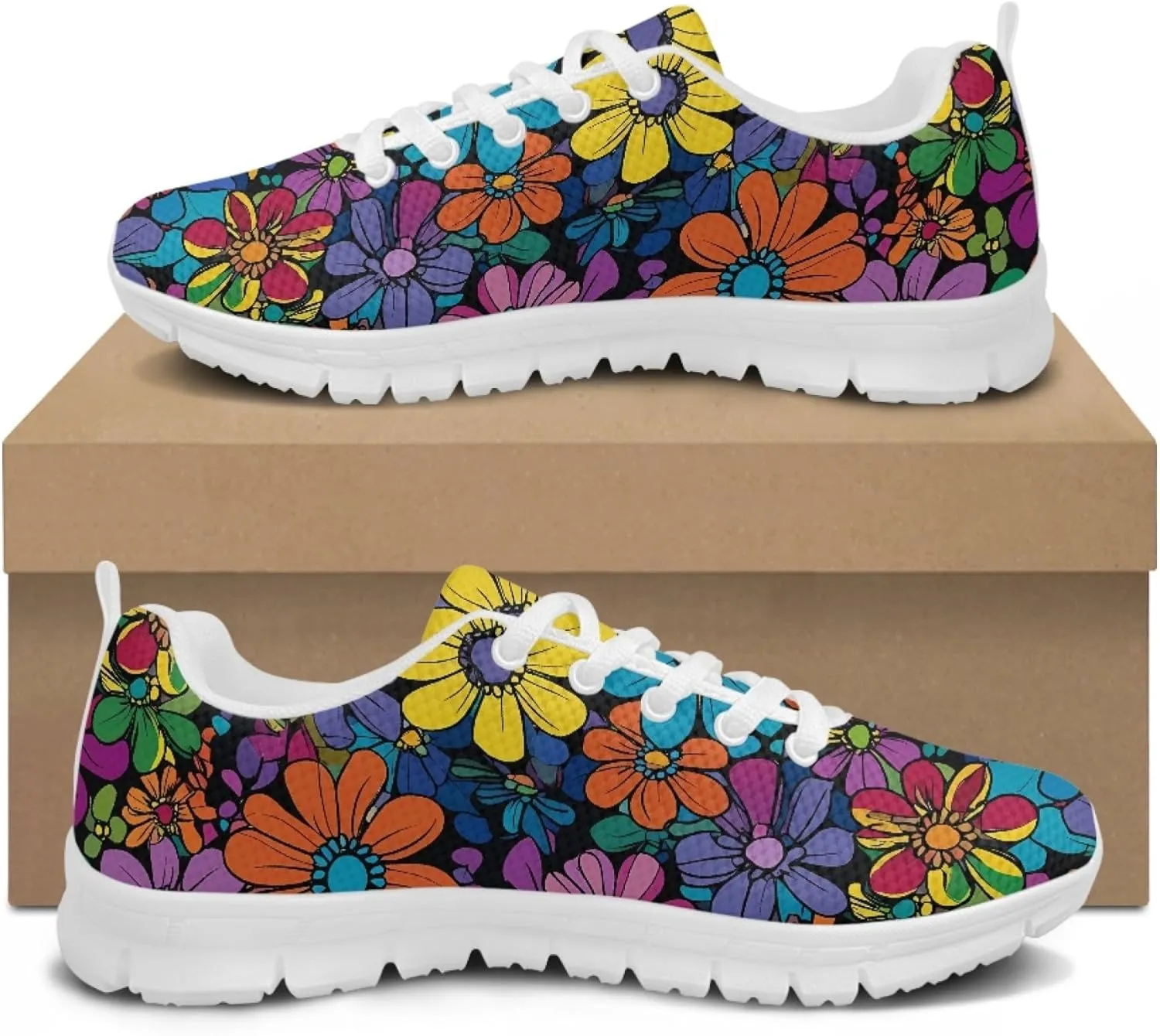 Sports Shoes for Women Trainer Running Travel Sneaker Causal Walking Low Heel Lace Up Teens Adults Sneakers Breathable