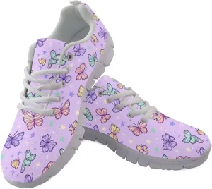 Sports Trainer Running Shoes for Women Teens Girls Causal Travel Sneaker Walking Low Heel Lace up Breathable Flexible