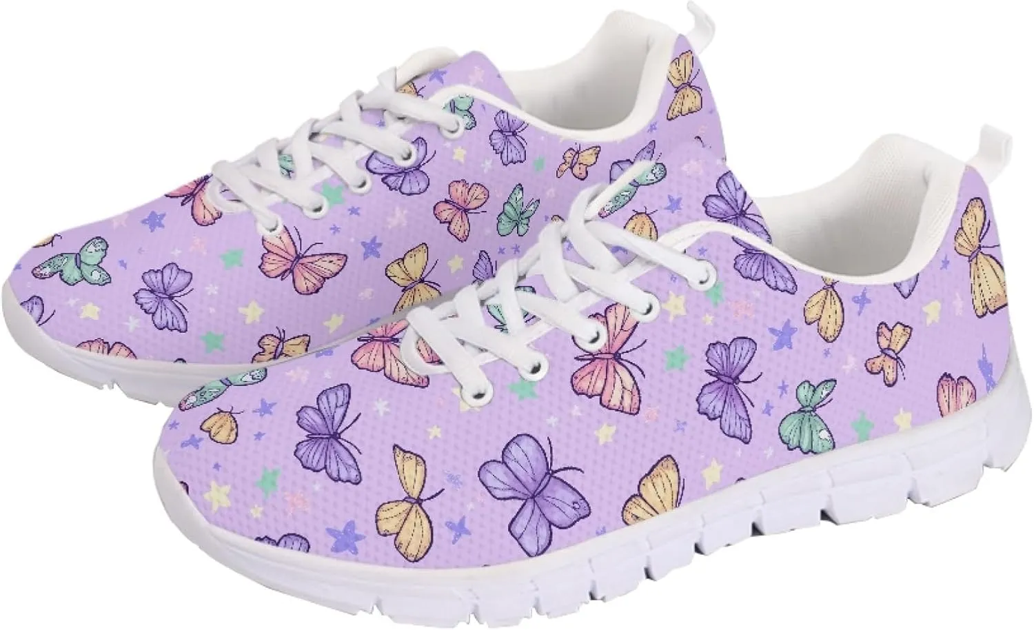 Sports Trainer Running Shoes for Women Teens Girls Causal Travel Sneaker Walking Low Heel Lace up Breathable Flexible