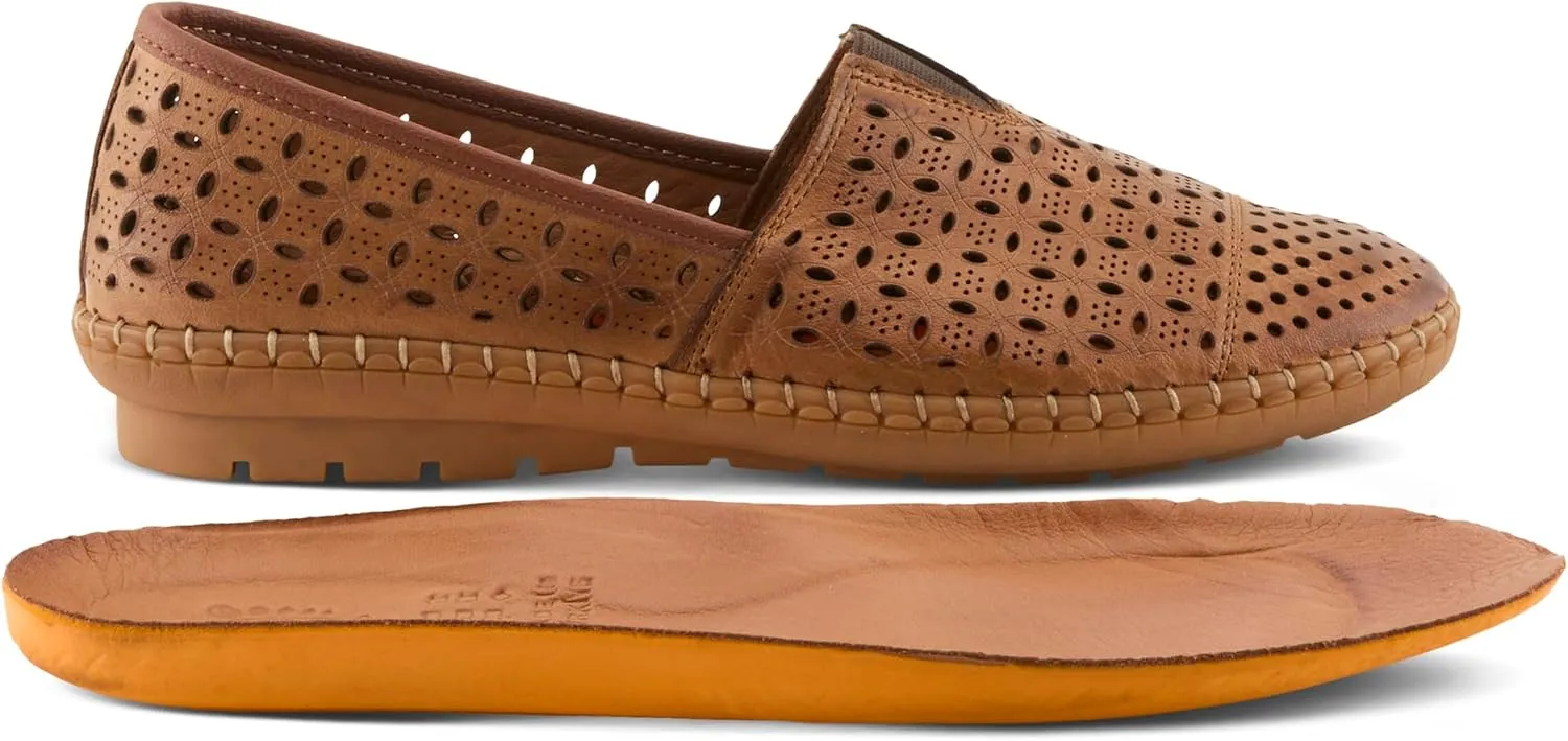 Spring Step Oralis Leather Loafers for Women - Comfortable Slip-On Shoes with Rubber Outsole - Ladies Casual Loafers with Low Heel