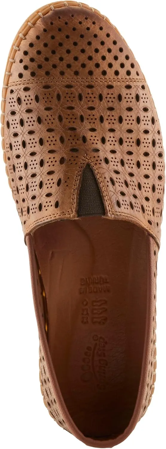 Spring Step Oralis Leather Loafers for Women - Comfortable Slip-On Shoes with Rubber Outsole - Ladies Casual Loafers with Low Heel