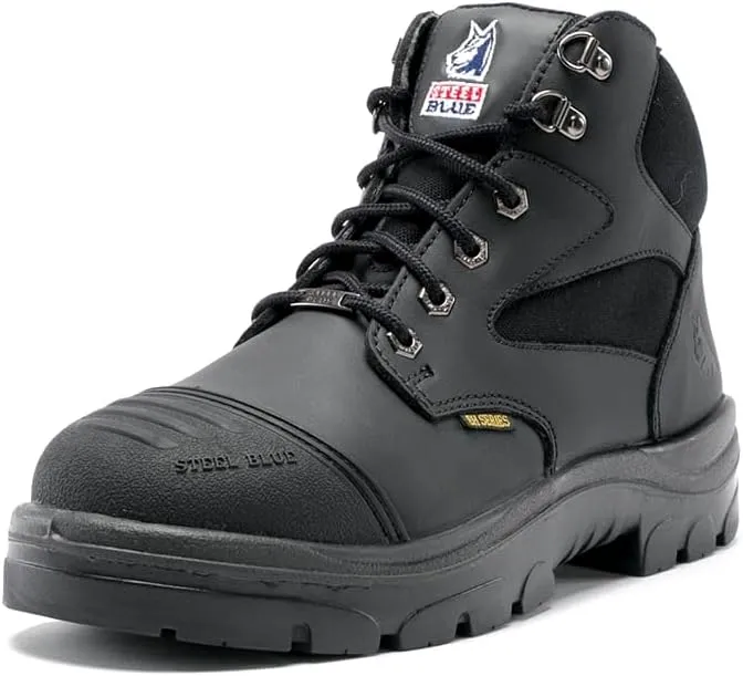 STEEL BLUE 100% COMFORT The Parkes Zip 5-inch Lace Up Hiker Style Work Boot, Black