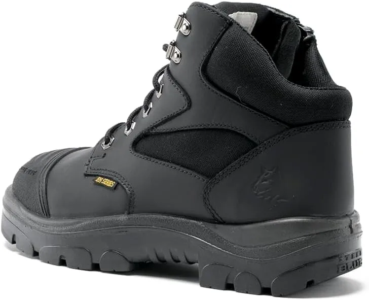 STEEL BLUE 100% COMFORT The Parkes Zip 5-inch Lace Up Hiker Style Work Boot, Black