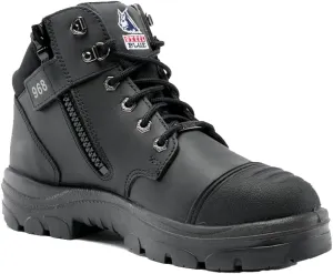STEEL BLUE 100% COMFORT The Parkes Zip 5-inch Lace Up Hiker Style Work Boot, Black