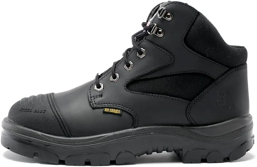 STEEL BLUE 100% COMFORT The Parkes Zip 5-inch Lace Up Hiker Style Work Boot, Black