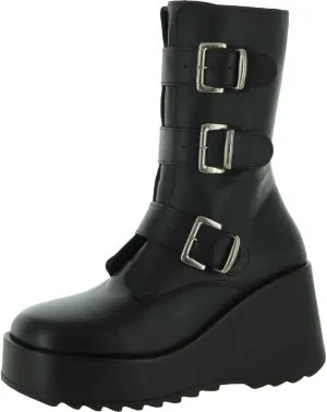 Steve Madden Pasha Black Leather Chelsea Platform Wedge Bootie Ankle Boots