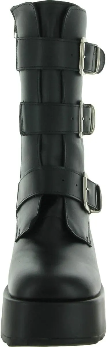 Steve Madden Pasha Black Leather Chelsea Platform Wedge Bootie Ankle Boots