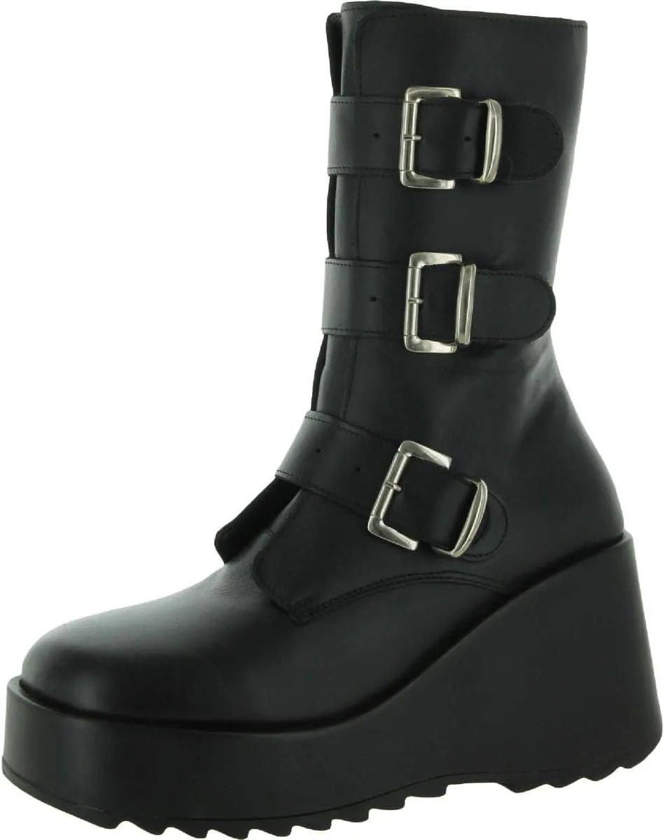 Steve Madden Pasha Black Leather Chelsea Platform Wedge Bootie Ankle Boots