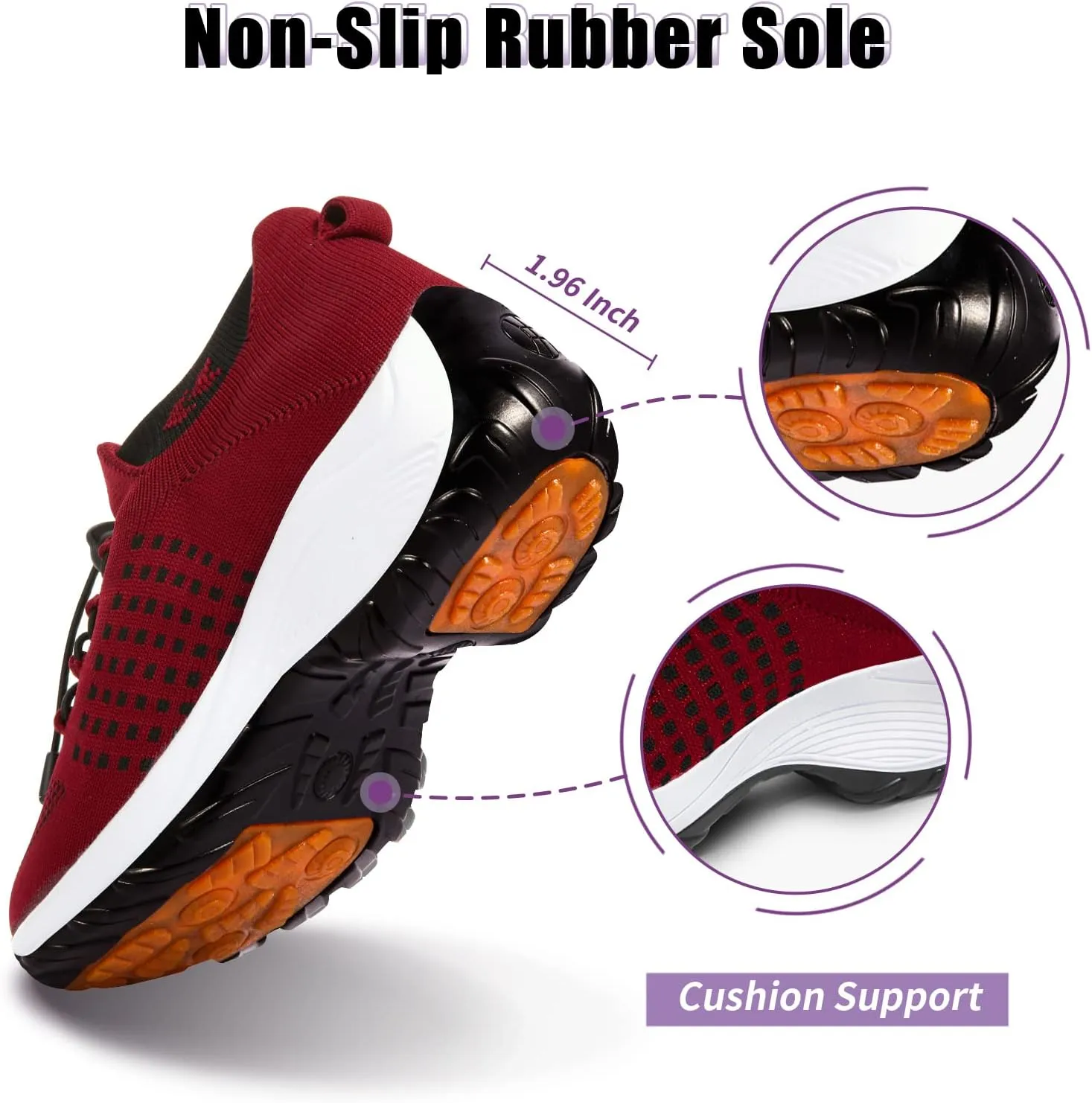STUNAHOME Orthopedic Sneakers Breathable Women Walking Shoes Slip on Trainers Women's Comfortable Casual Ladies Athletic Shoe Thick Bottom