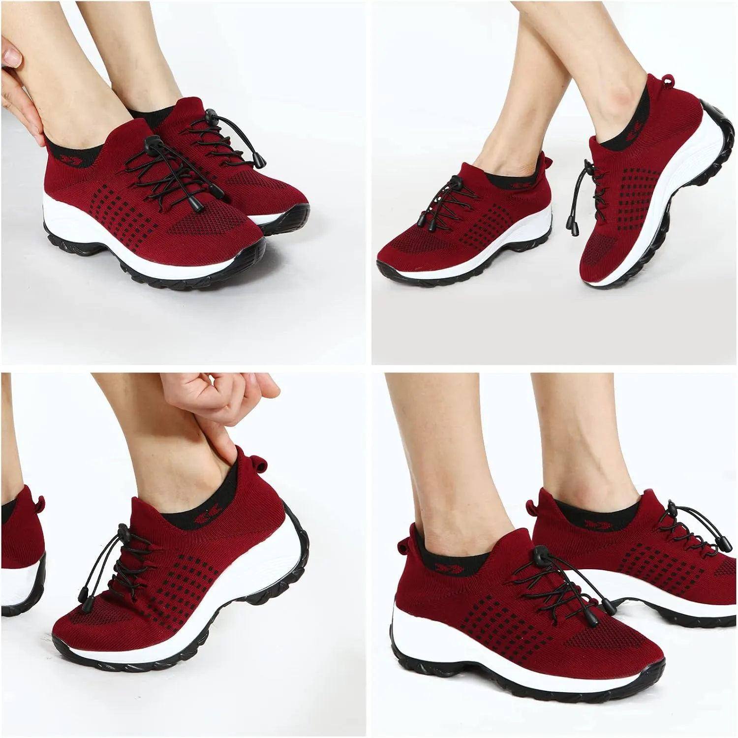 STUNAHOME Orthopedic Sneakers Breathable Women Walking Shoes Slip on Trainers Women's Comfortable Casual Ladies Athletic Shoe Thick Bottom