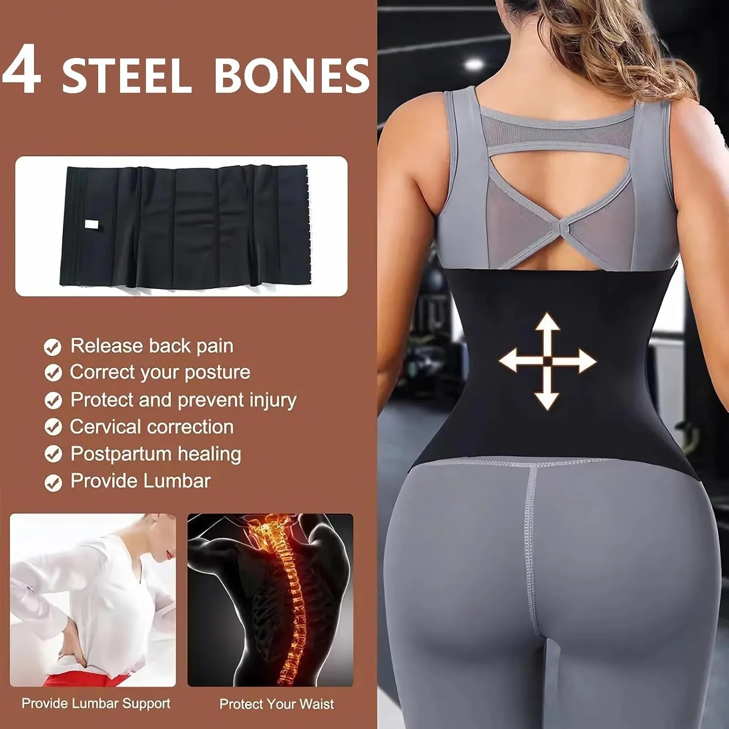 Sweat Waist Trainer for Women Belts Workout Waist Cinchers Trimmer Body Shaper Girdle Workout Sports Sauna Suit