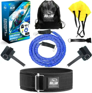 Swim Tether Stationary Swimming System - Resistance Belt & Pool Harness for Training