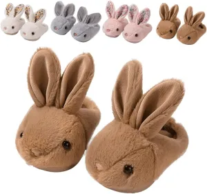 Toddler Rabbit Winter Slippers - Soft Plush Indoor Bunny Slippers for Girls & Boys
