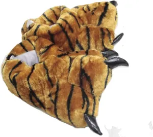 TONWHAR Animal Paw Claw Shoes Fuzzy Faux Fur Warm Novelty Costume Slippers