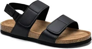 Torotto Girls Boys Sandals with Cork Footbed Adjustable Straps Summer Glitter Slides Sandals Open Toes Flat for Kids Toddler