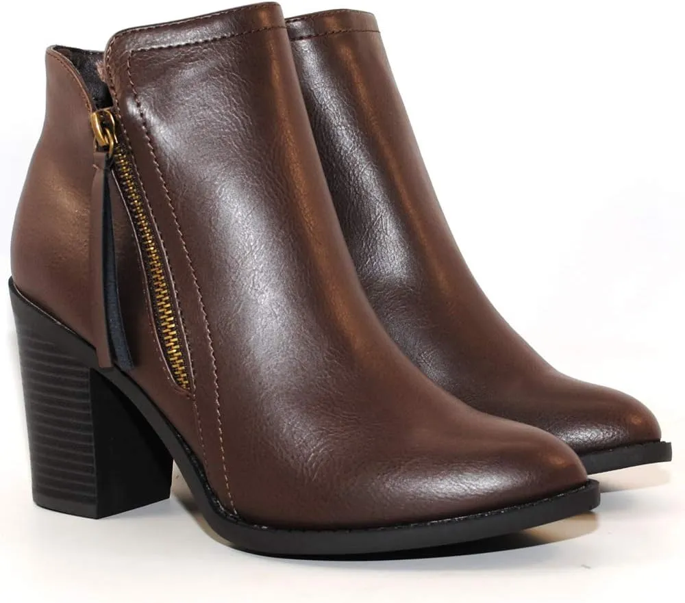 TRENDSUP Women's Fashion Side Zipper Booties