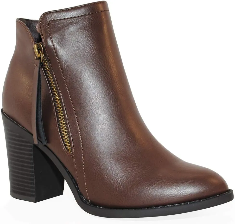 TRENDSUP Women's Fashion Side Zipper Booties