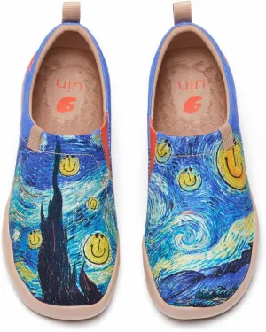 UIN Women's Artistic Slip-On Shoes Vibrant Floral Casual Loafers Lightweight Comfortable Travel Footwear